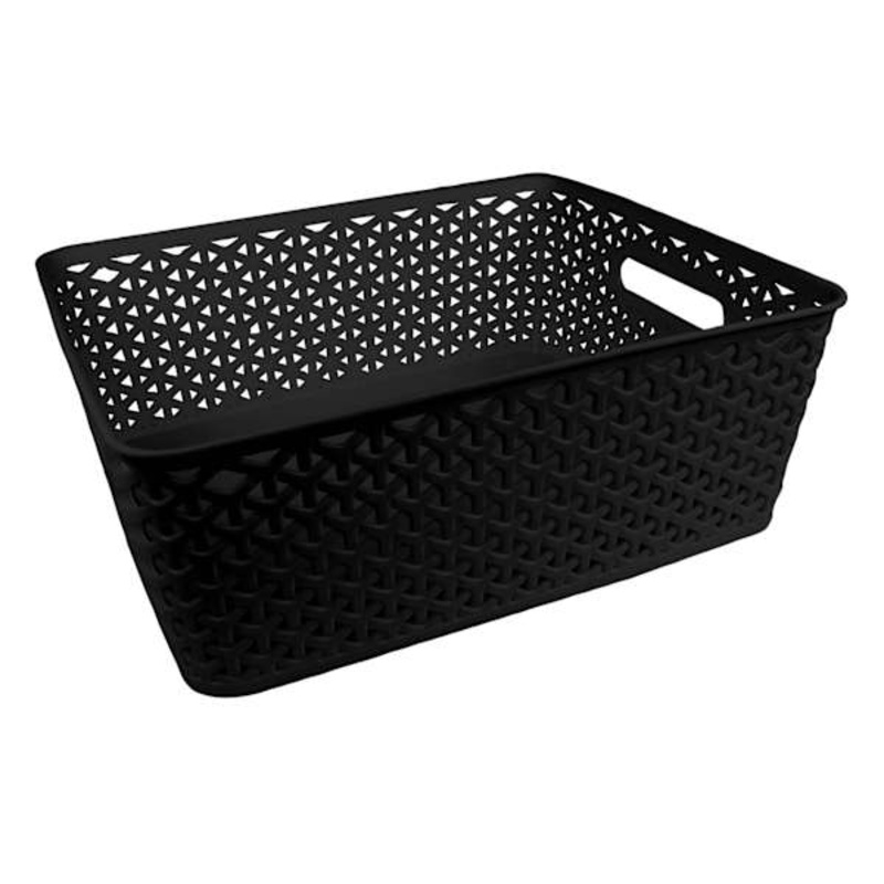 Black Y-Weave Storage Basket, Medium