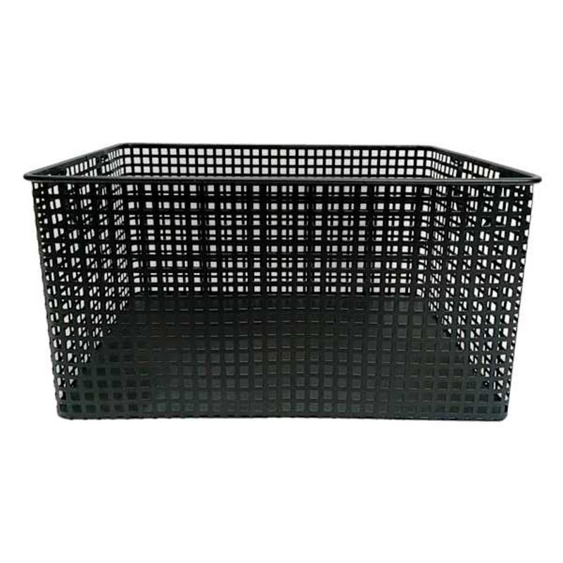 Crosby St. Straton Black Metal Rectangle Storage Basket, Large