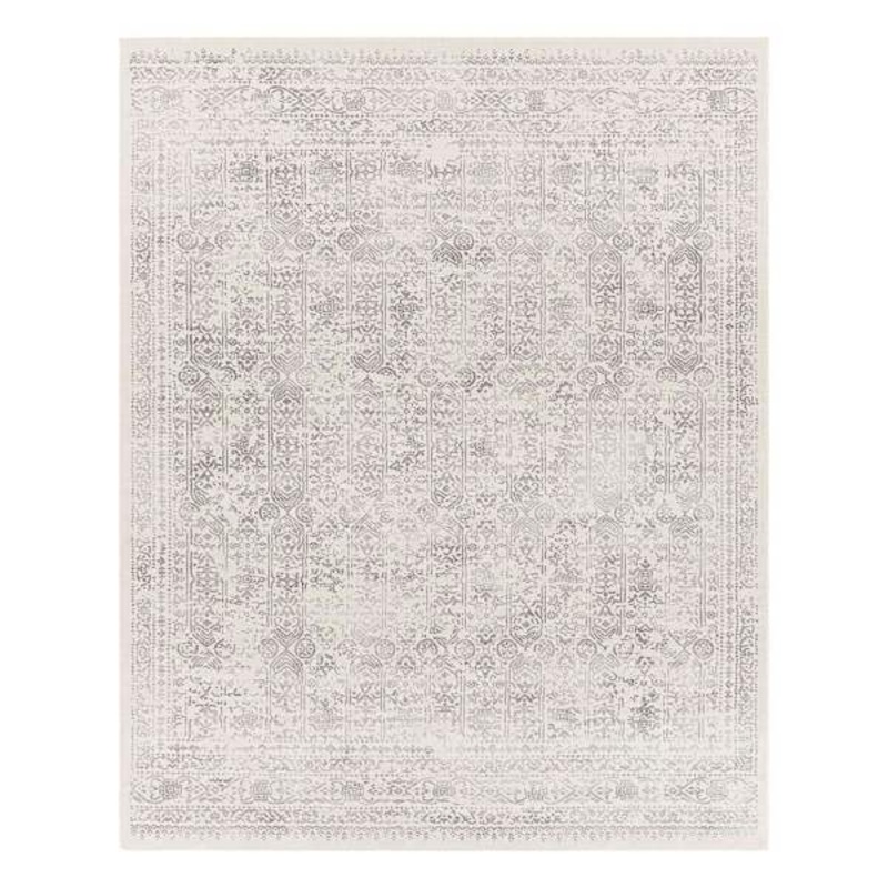 (D487) Providence Roma Ivory & Grey Medallion Area Rug, 8×10