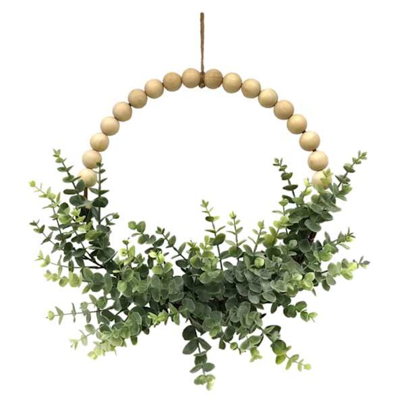 Eucalyptus Beaded Half Wreath