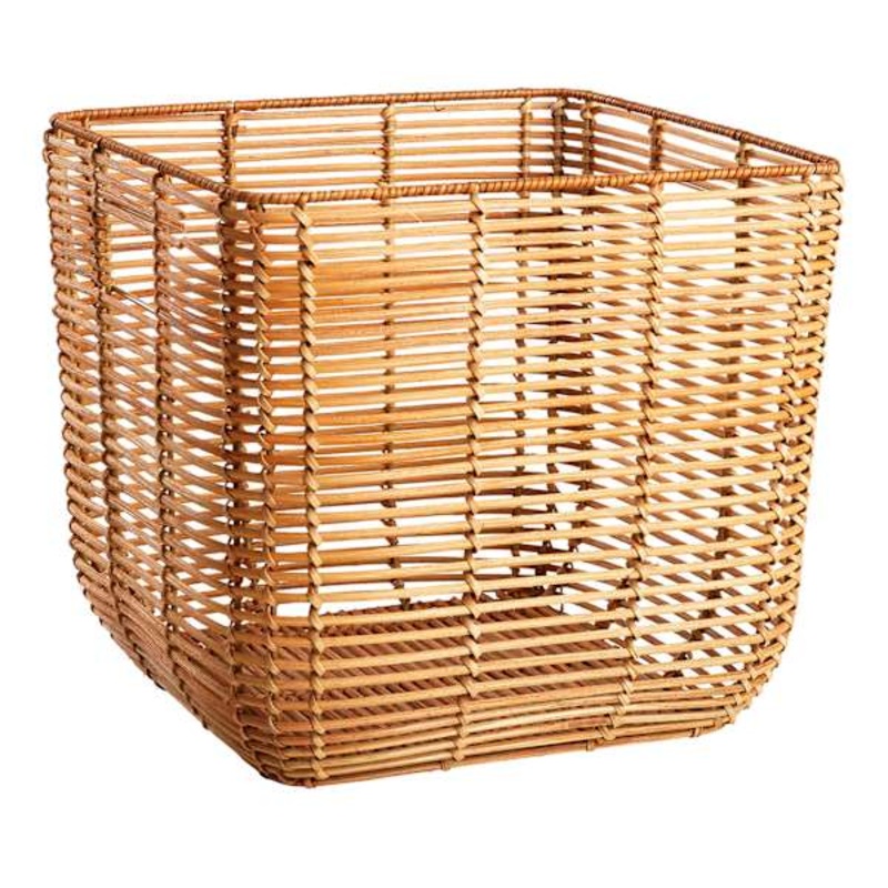 Found & Fable Brown Natural Square Rattan Storage Basket, Small