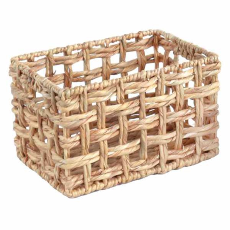 Honeybloom Rectangle Weave Water Hyacinth Storage Basket, Small