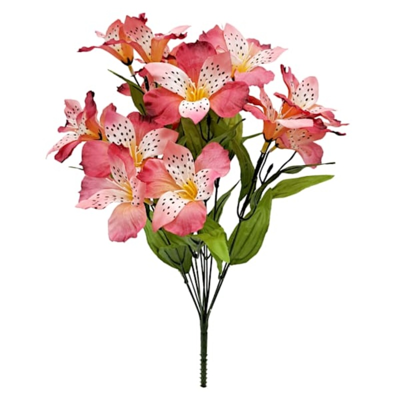 Pink Alstroemeria Bush, 18″