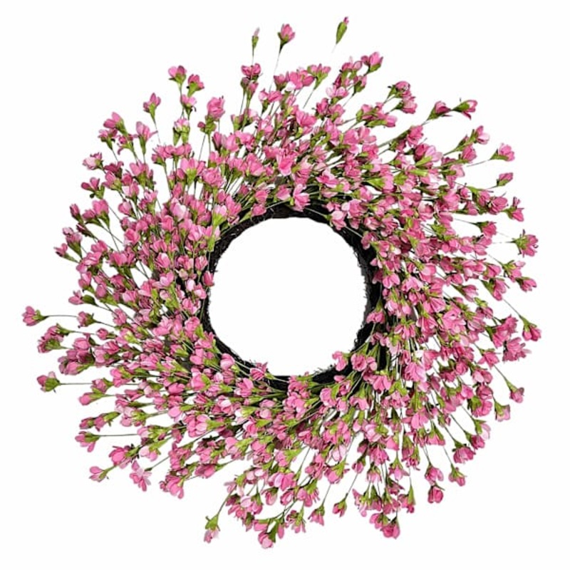 Pink Cluster Flower Wreath, 24″