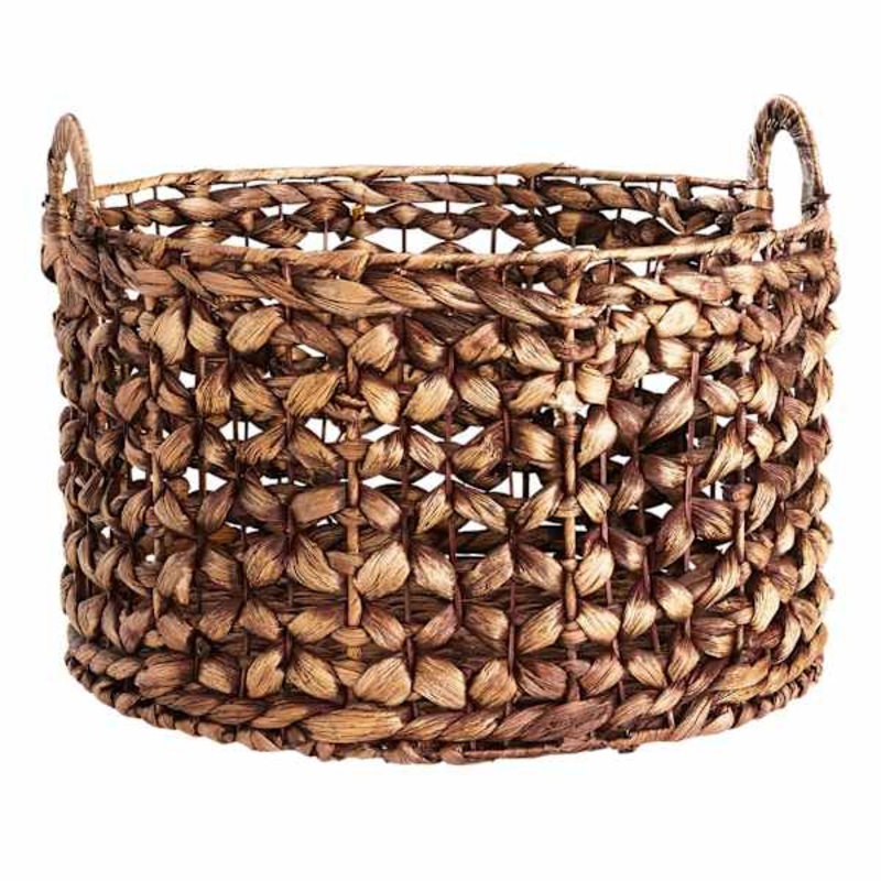 Providence Melia Dark Brown Flower Storage Basket, Medium