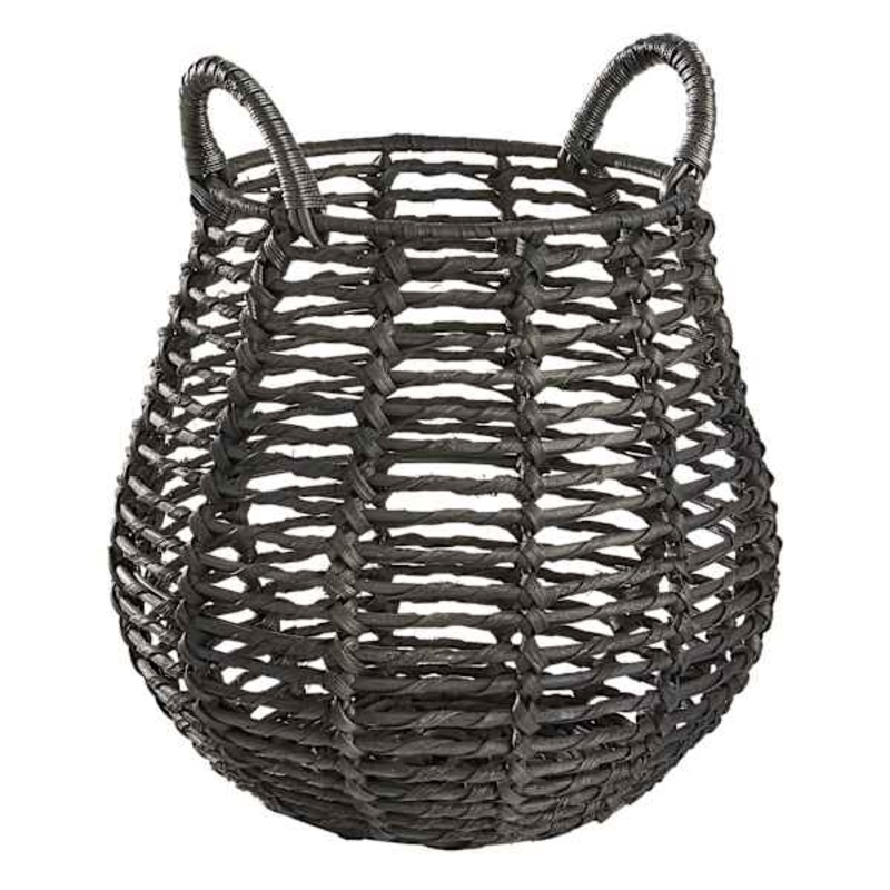 Rocco Black Rattan Storage Basket Medium | Home Storage | At Home