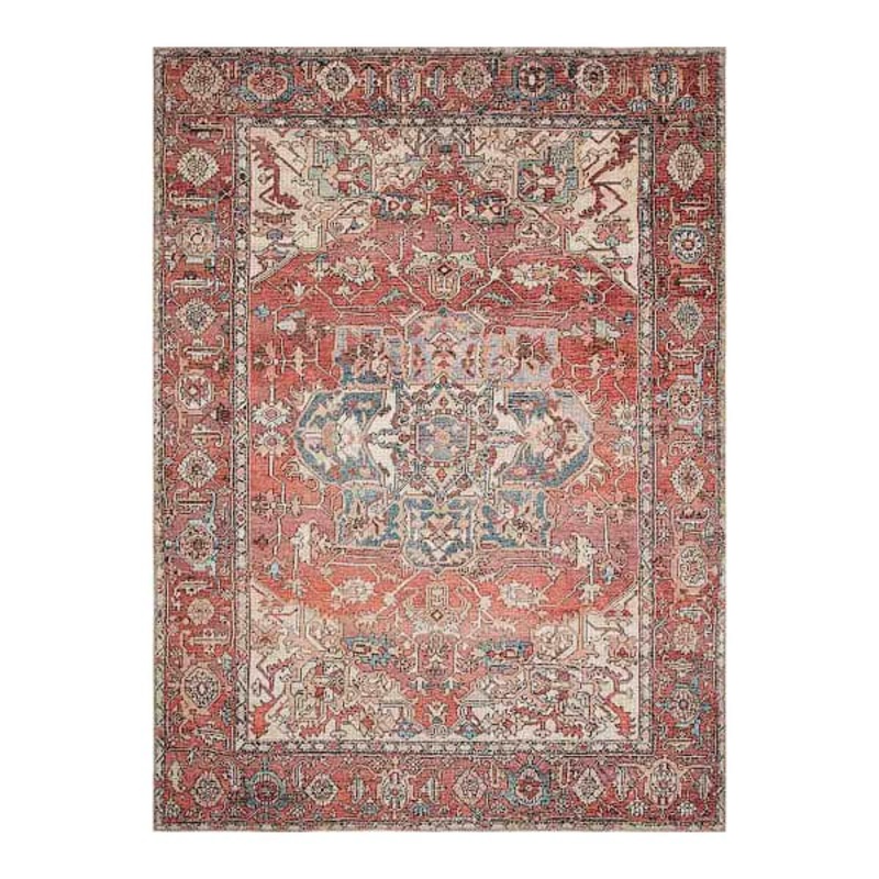 (B670) Valentina Terracotta Multicolor Area Rug, 5×7