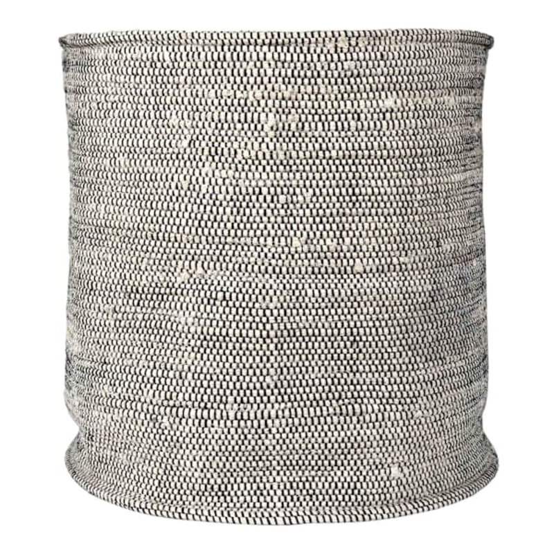 Black & White Round Fabric Storage Basket