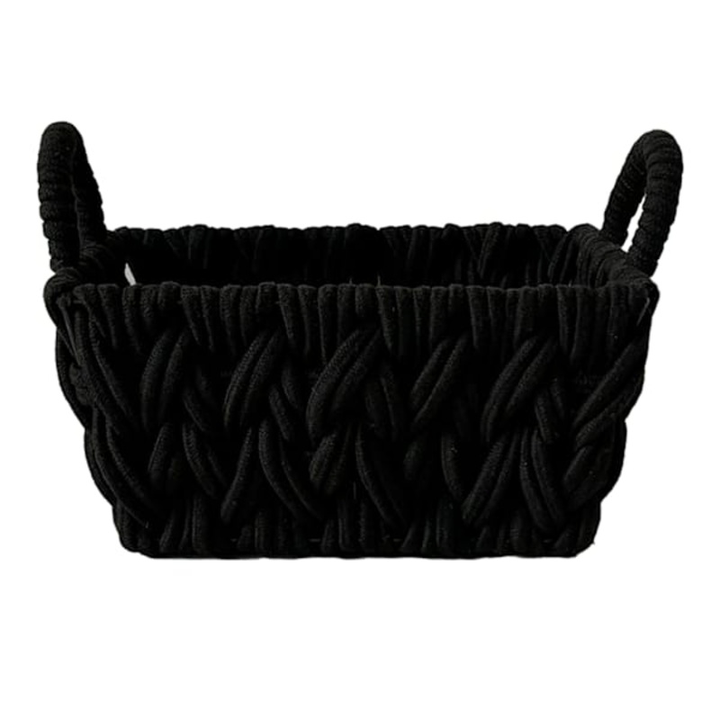 Crosby St. Chunky Rectangle Fabric Storage Basket with Handle, Small