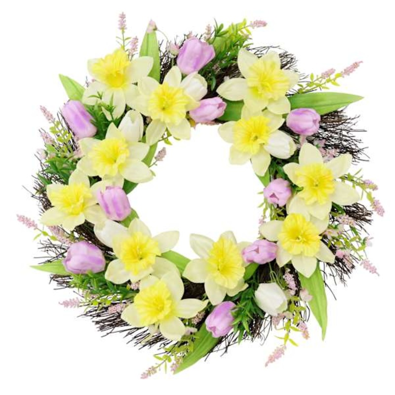 Daffodils & Tulip Wreath, 22″