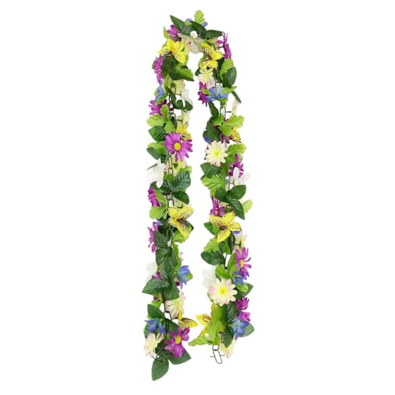 Daisy, Butterfly & Morning Glory Chain Garland, 72″