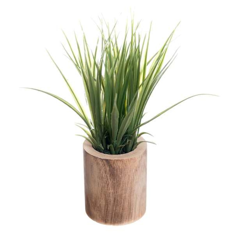 Grass Bundle in Wooden Pot, 9″
