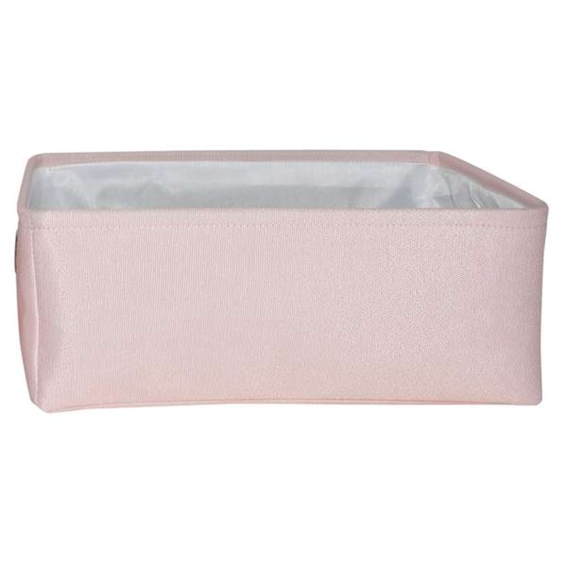 Pearl Blush Pink Rectangle Fabric Storage Basket Small | Home Storage | At Home
