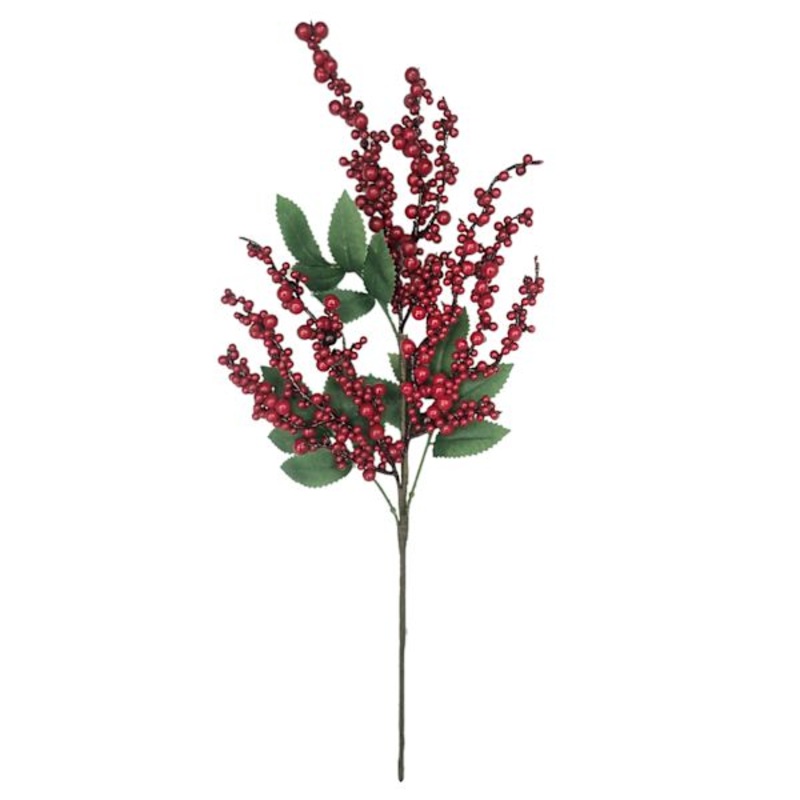Red Needle Pine and Berry Pick 18″ | Floral Dcor | At Home