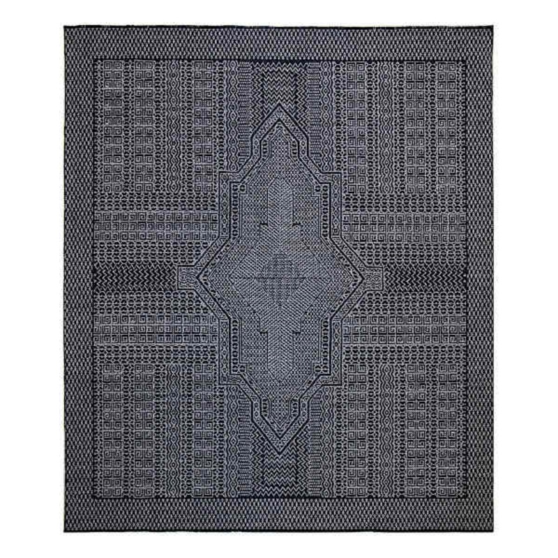 (B840) Found & Fable Bodrum Grey Tribal Medallion Area Rug, 8×9