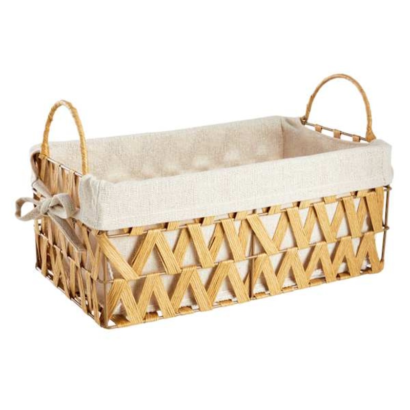 Chevy Natural Wicker Rectangle Storage Basket, Medium
