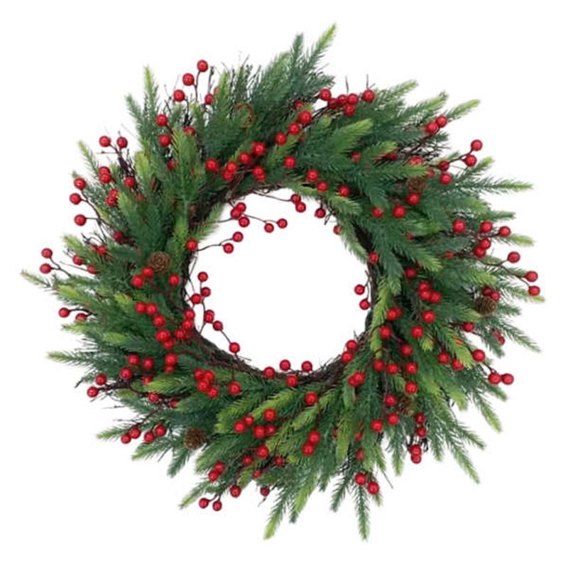 Christmas Spiral Vine Wreath, 26″