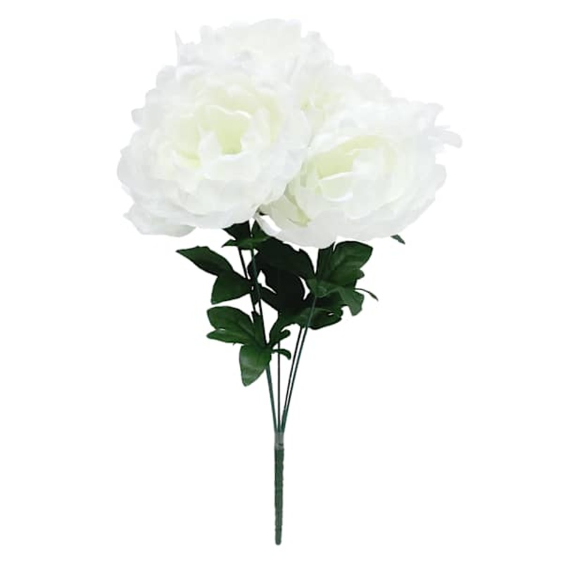 White Peony Floral Spray, 18″