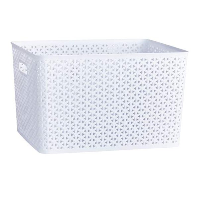 White Y-Weave Storage Basket Large | At Home