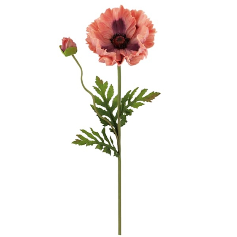 Willow Crossley Pink Poppy Floral Stem, 28.5″