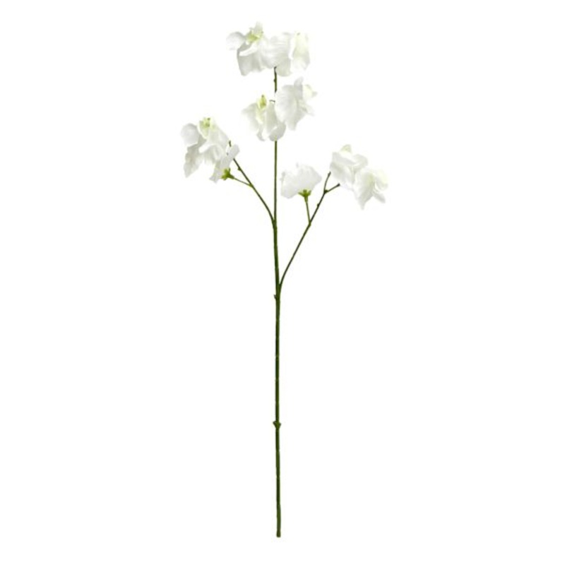 Willow Crossley White Real Feel Pea Flower Spray, 23.6″