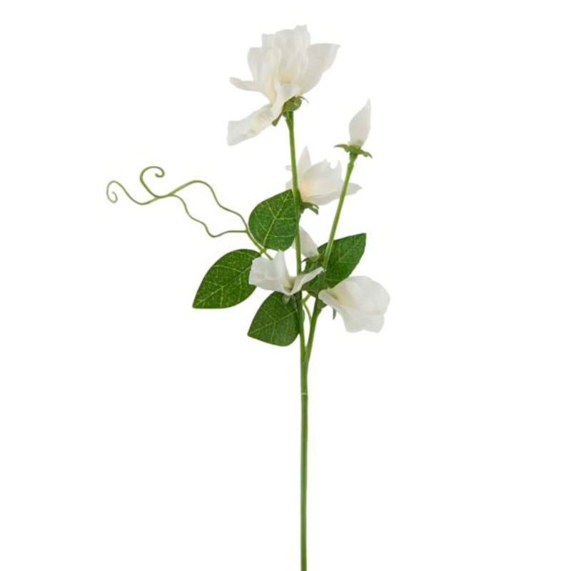 Willow Crossley White Sweet Pea Floral Pick, 12″