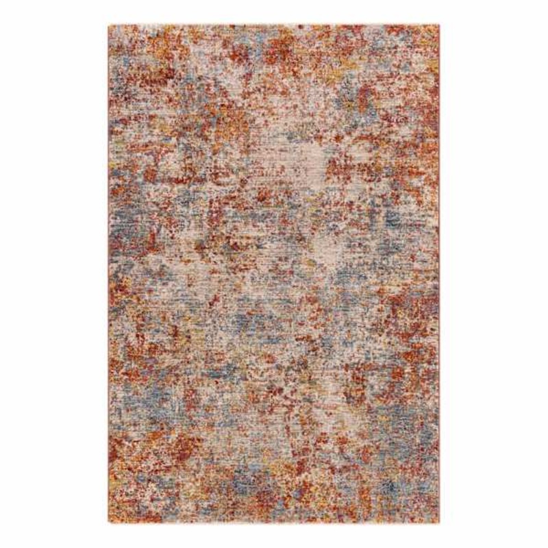 (A522) Mirabel Scarlet Abstract Area Rug, 5×7