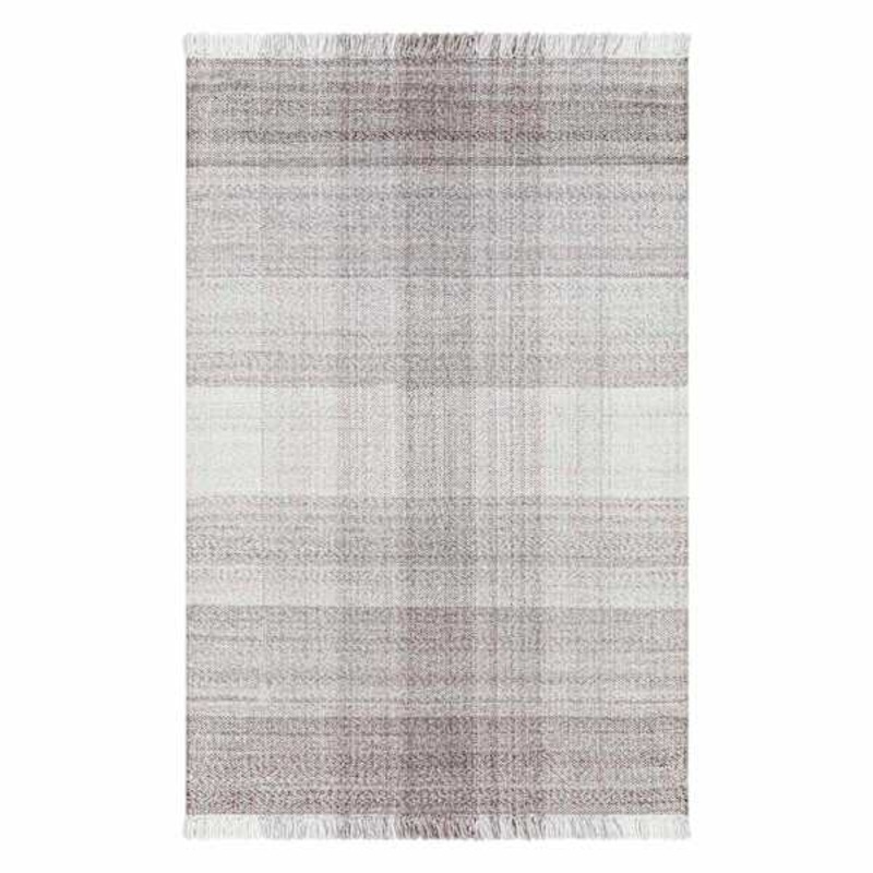 (B887) Ty Pennington Primrose Tartan Grey Area Rug, 8×10