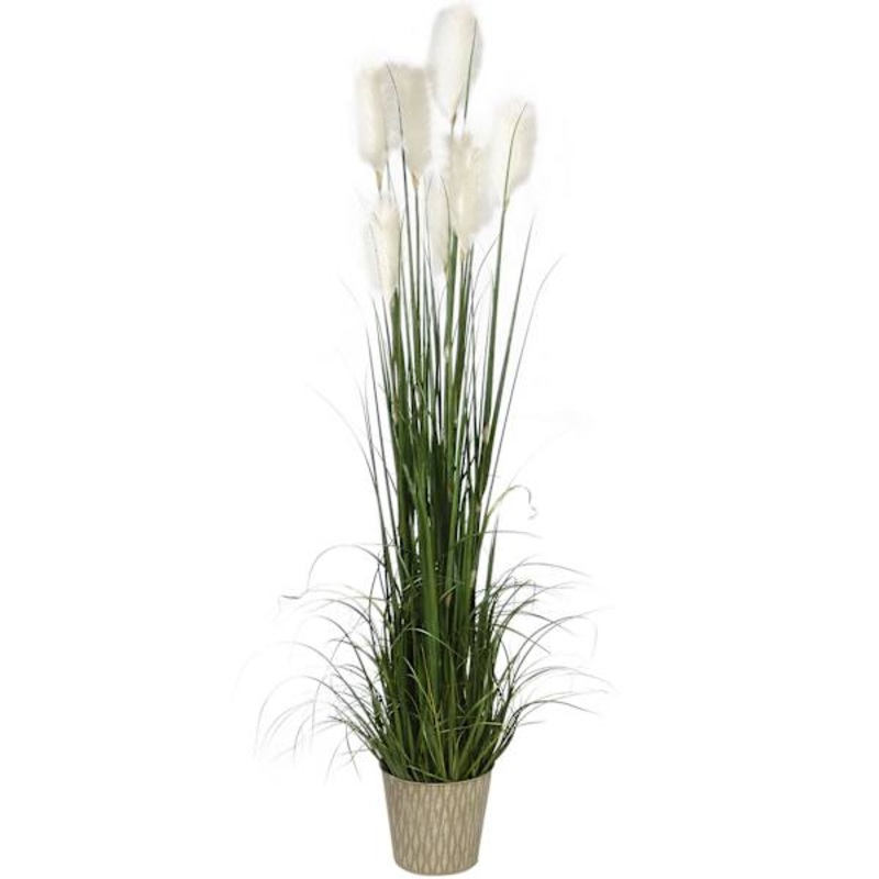 Green Grass Bundle with Metal Planter, 72.5″