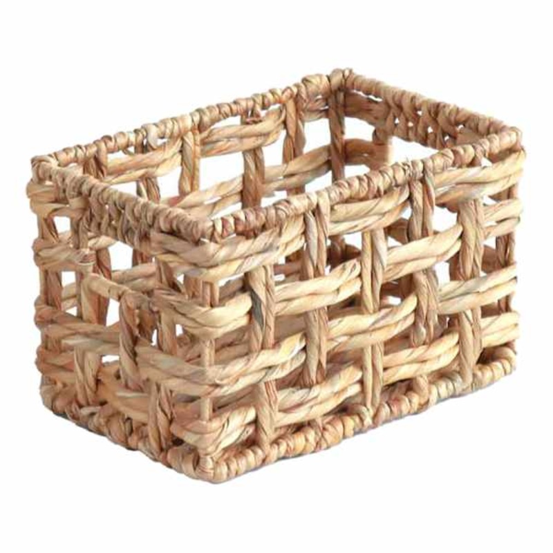 Honeybloom Rectangle Weave Water Hyacinth Storage Basket Small | At Home