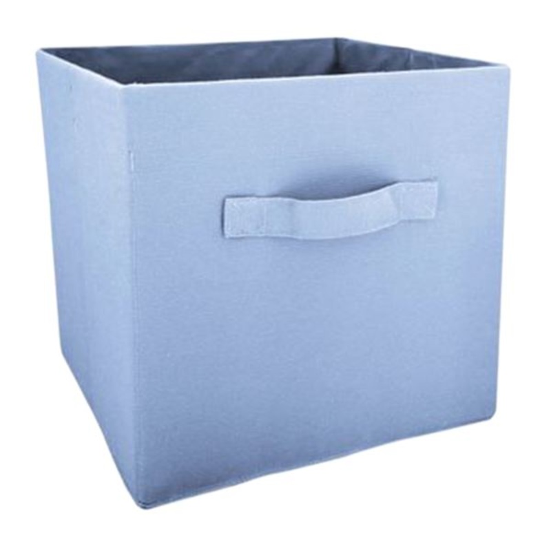 Light Blue Fabric Storage Cube with Handle, 10.5″