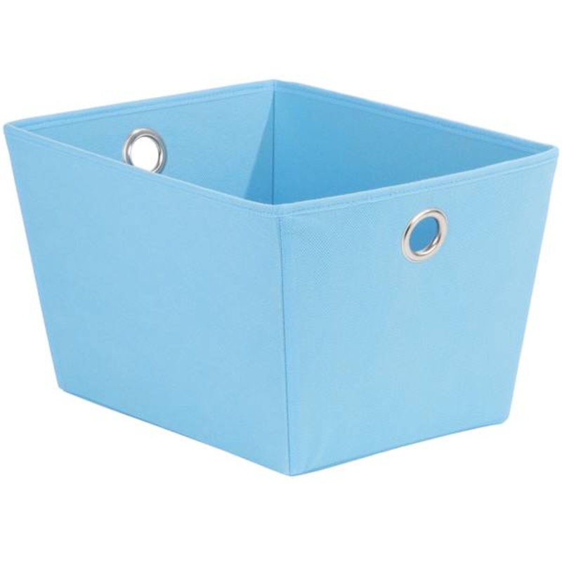 Medium Fabric Storage Tote with Grommet Handles Blue | At Home
