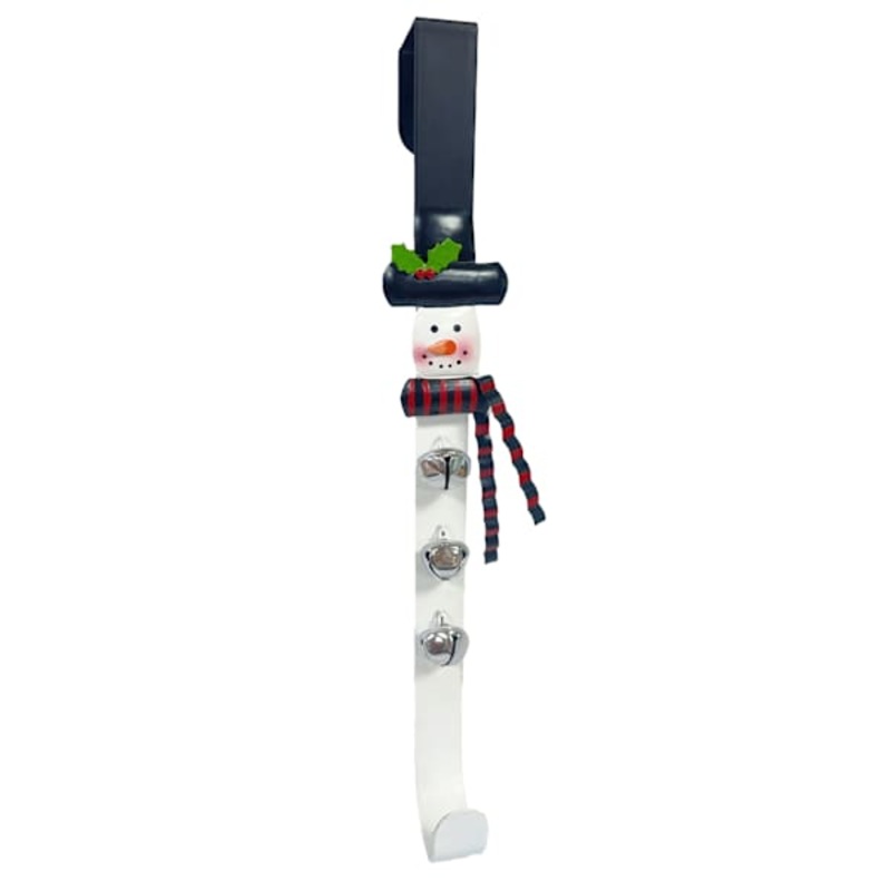 Snowman Wreath Hanger with Bell, 14.5″