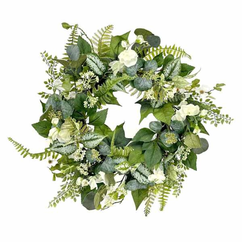 Sweet Pea & Dogwood Wreath, 24″