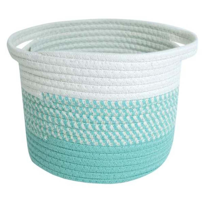 Tiny Dreamers Green Cotton Rope Storage Basket, Medium
