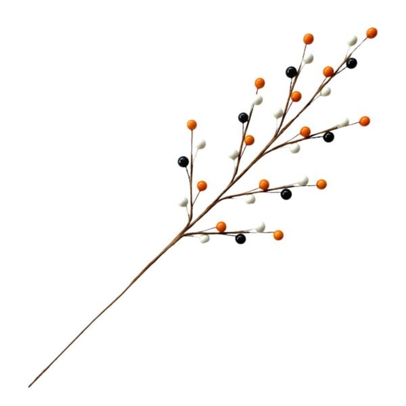 3-Pack Orange, Black, and White Berry Stems, 19″ | At Home