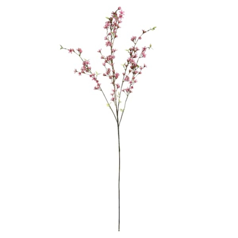 4-Head Pink Wax Flower Stem, 46″