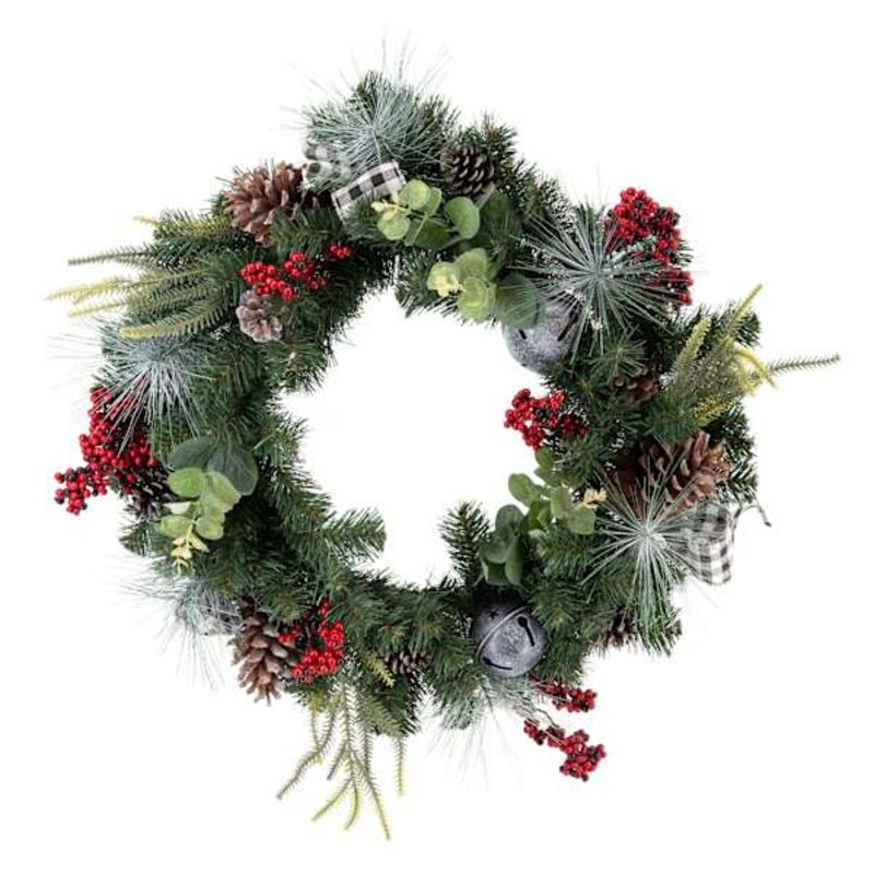 Berry Ornament and Pine Wreath 24″ | Holiday Dcor | At Home