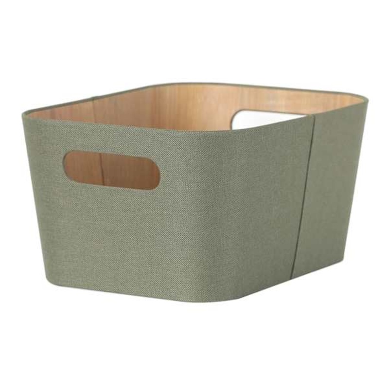 Green & Sage Wooden Storage Basket, 7.5l