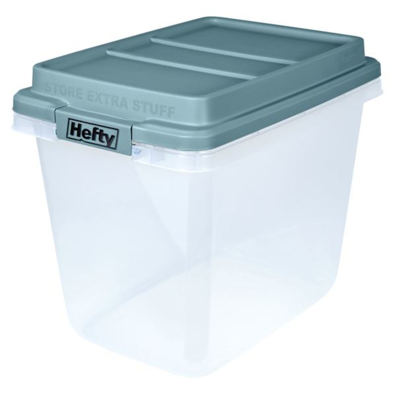 Hefty Smoke Blue Hi-Rise Storage Bin, 30l