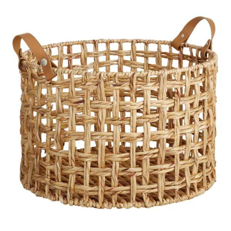 Honeybloom Round Weave Water Hyacinth Basket Large | At Home