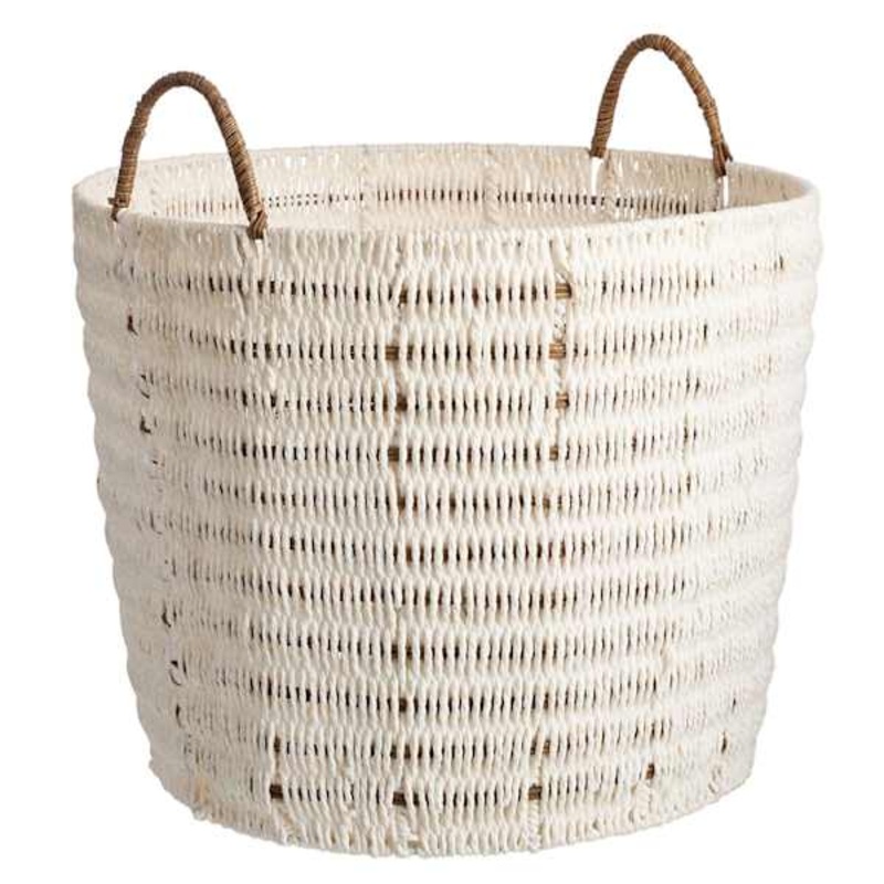 Large White Paper Rope Round Basket | Found Fable | Home Organization | At Home