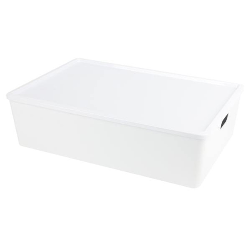 Lisse White Bin with Lid, 26l