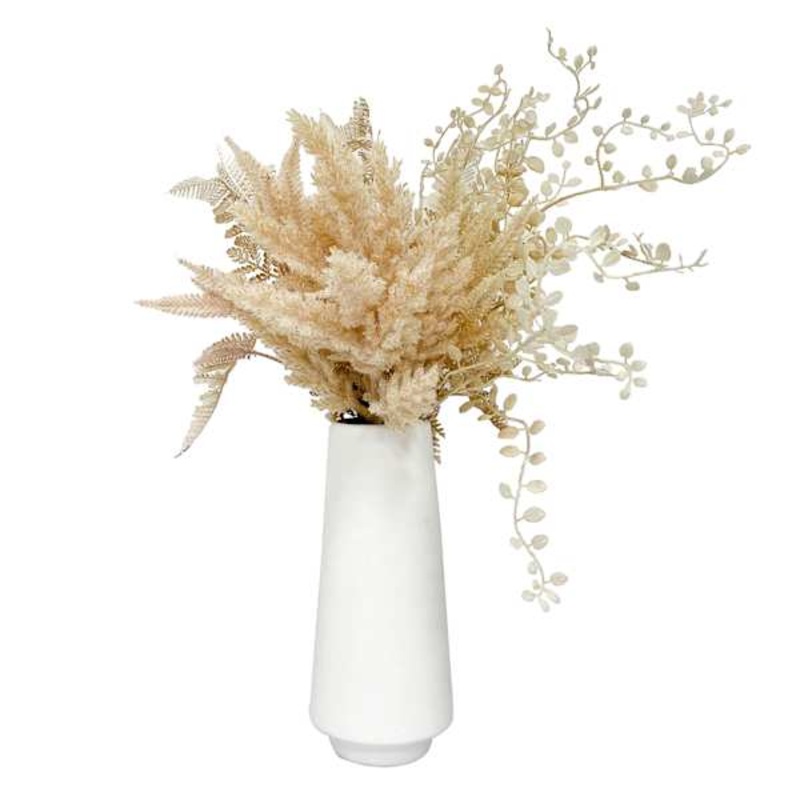 Pampas with Mixed Leaves in Ceramic Pot, 16″