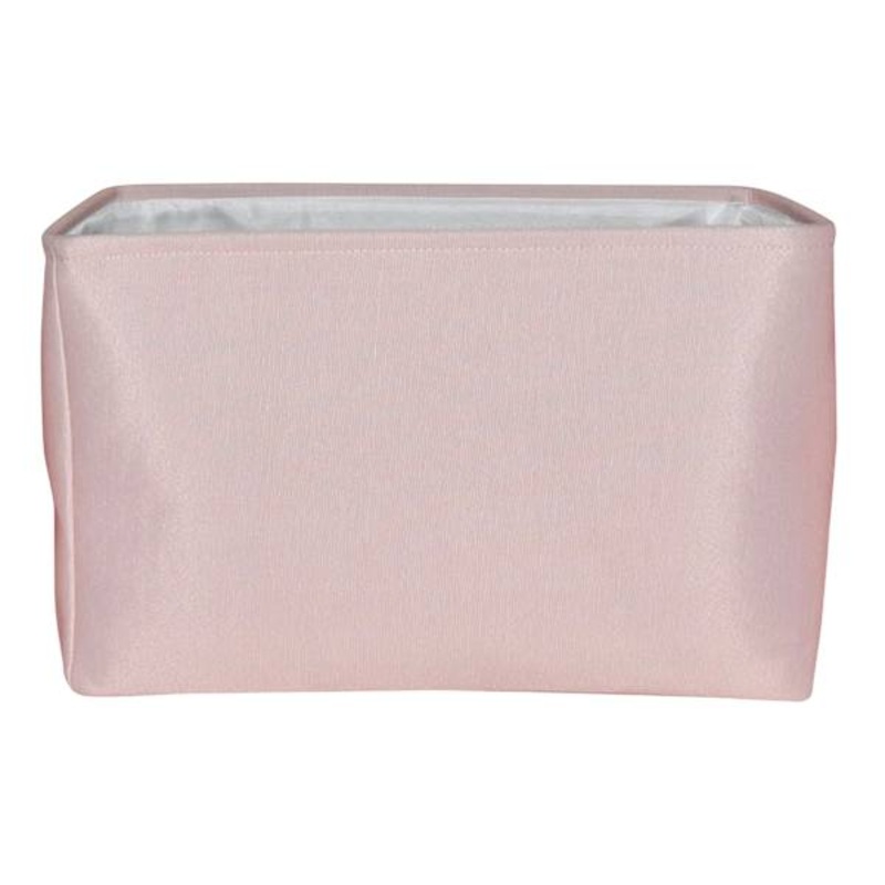 Pearl Blush Pink Rectangle Fabric Storage Basket, Medium