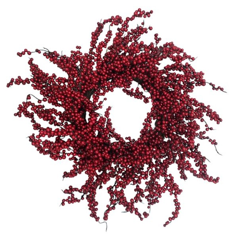 Red Berry Wreath 24″ | Holiday Wreaths | At Home