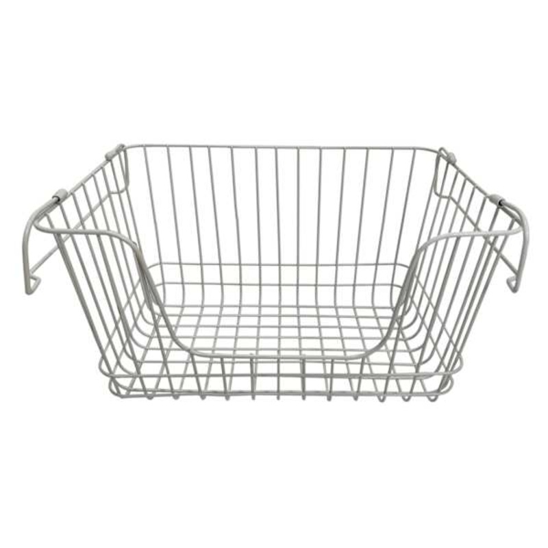 Stanley Black Metal Wire Stack Storage Basket, Large