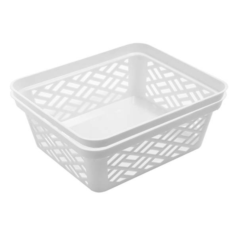 2-Pack White Brickor Storage Trays, Medium