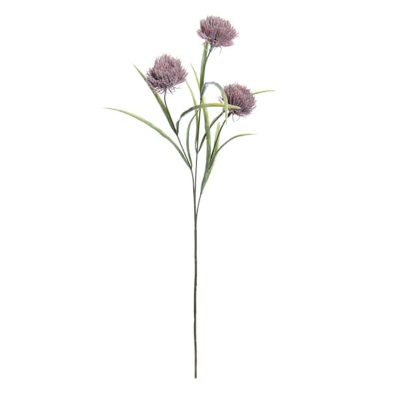 3-Bulb Pink Thistle Floral Spray, 28″