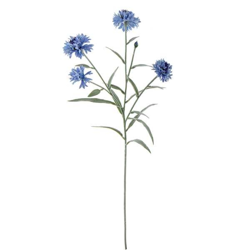 Blue Natural Touch Cornflower Stem, 25″